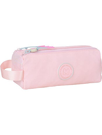 Trousse scolaire fille double compartiment MARSHMALLOW Grace Pink rose pastel