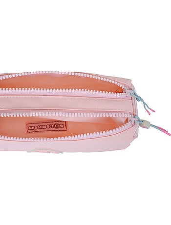Trousse scolaire fille double compartiment MARSHMALLOW Grace Pink rose pastel
