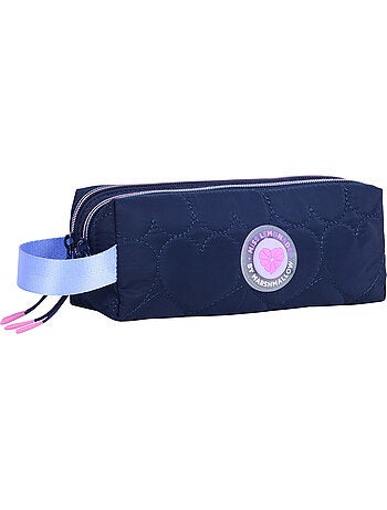 Trousse scolaire fille double compartiment MARSHMALLOW Heartsy noire