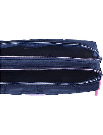 Trousse scolaire fille double compartiment MARSHMALLOW Heartsy noire