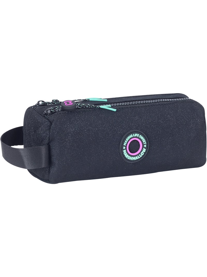 Trousse scolaire fille double compartiment MARSHMALLOW Nighty noire Noir Noir - Kiabi
