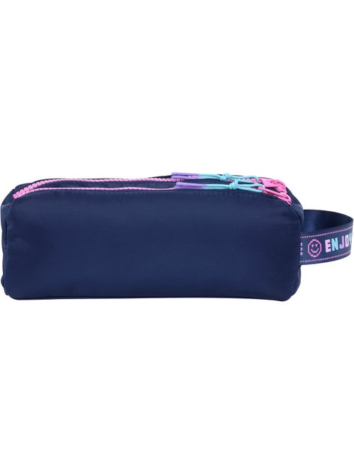 Trousse scolaire fille double compartiment MARSHMALLOW Pixelly bleu nui - Kiabi