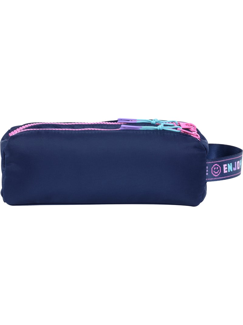 Trousse scolaire fille double compartiment MARSHMALLOW Pixelly bleu nui Bleu nuit - Kiabi