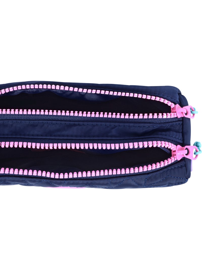 Trousse scolaire fille double compartiment MARSHMALLOW Pixelly bleu nui Bleu nuit - Kiabi