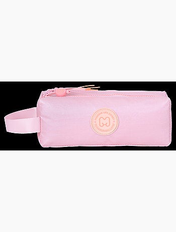 Trousse scolaire fille double compartiment MARSHMALLOW Platinum rose irisé