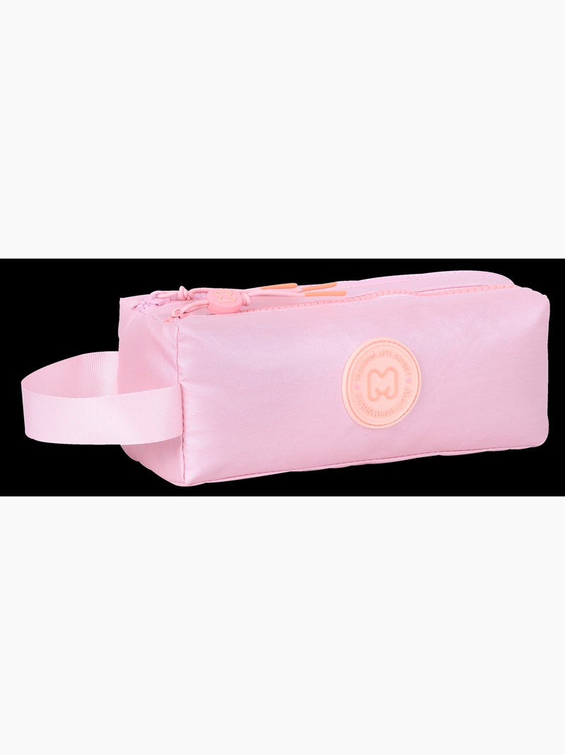 Trousse scolaire fille double compartiment MARSHMALLOW Platinum rose irisé Rose - Kiabi