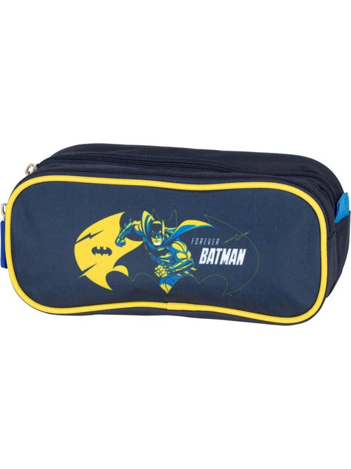 Trousse scolaire garçon 2 compartiments BATMAN bleu marine jaune - Kiabi