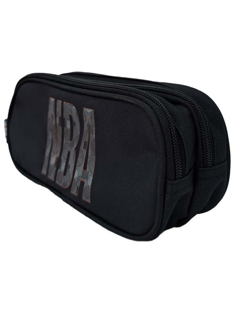 Trousse scolaire garçon 2 compartiments NBA noire Noir - Kiabi