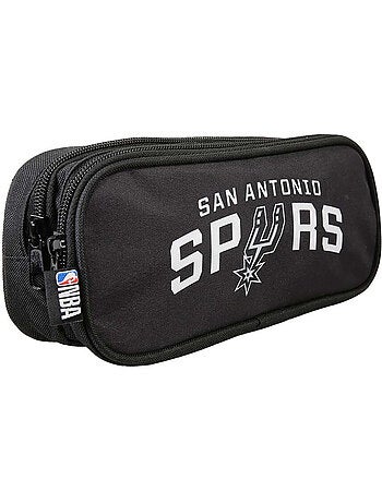 Trousse scolaire garçon 2 compartiments NBA San Antonio Spurs noire