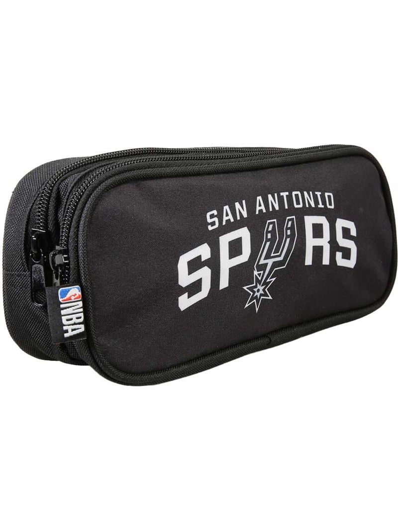 Trousse scolaire garçon 2 compartiments NBA San Antonio Spurs noire Noir - Kiabi