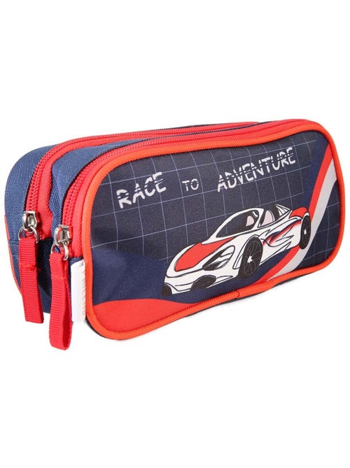 Trousse scolaire garçon 2 compartiments PHILEAS Voiture bleu rouge - Kiabi Trousse scolaire garçon 2 compartiments PHILEAS Voiture bleu rouge - Kiabi