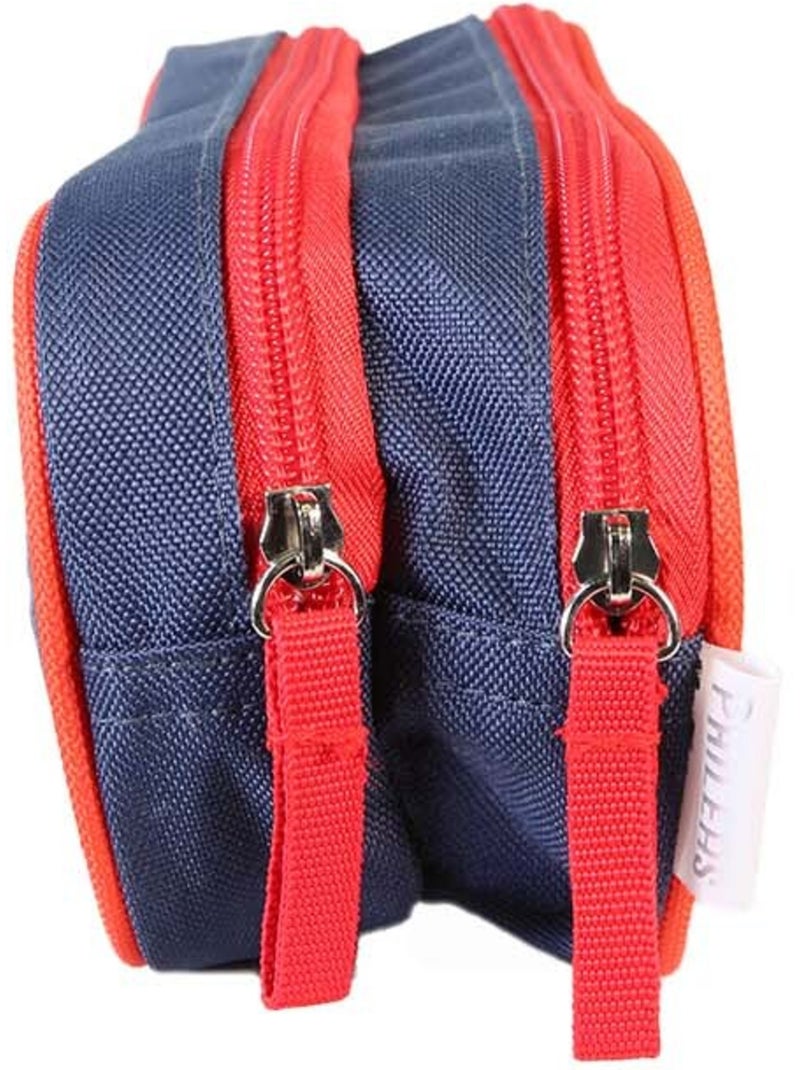 Trousse scolaire garçon 2 compartiments PHILEAS Voiture bleu rouge Bleu marine - Kiabi