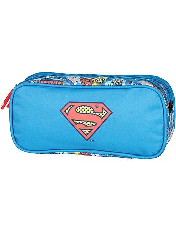 Trousse scolaire garçon 2 compartiments SUPERMAN bleu