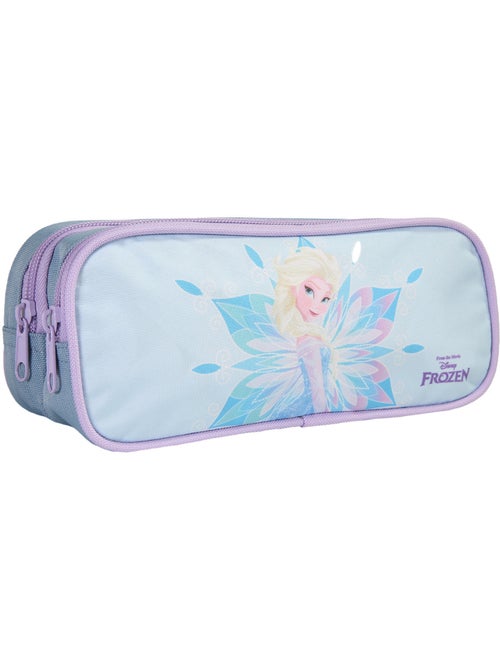 Trousse scolaire La Reine des Neiges 2 compartiments turquoise – bagtrotter - Kiabi