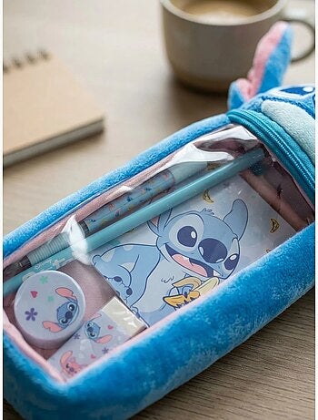 Trousse scolaire motif point résistante stitch disney