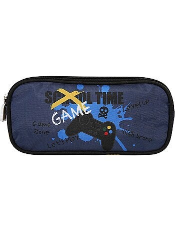 Trousse scolaire rectangulaire 2 compartiments KIP School Time bleu noir