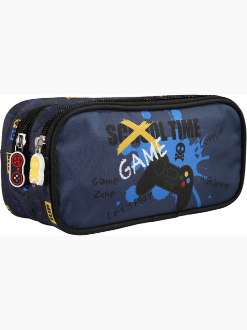 Trousse scolaire rectangulaire 2 compartiments KIP School Time bleu noir - Kiabi Trousse scolaire rectangulaire 2 compartiments KIP School Time bleu noir - Kiabi