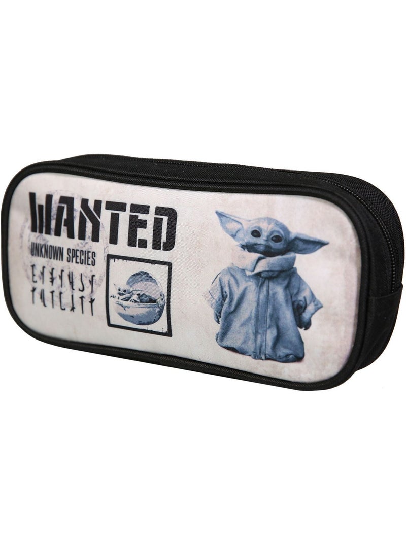 Trousse scolaire rectangulaire Baby Yoda Star Wars / The Mandalorian Noire et Beige Bagtrotter Noir - Kiabi