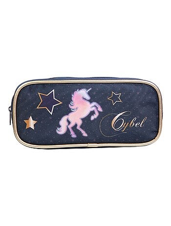 Trousse scolaire rectangulaire Cybel Cheval Licorne Bleue Bagtrotter