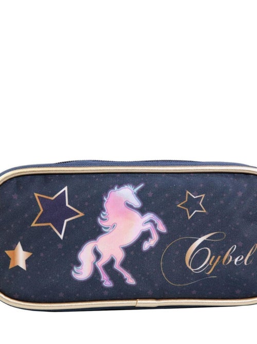 Trousse scolaire rectangulaire Cybel Cheval Licorne Bleue Bagtrotter - Kiabi