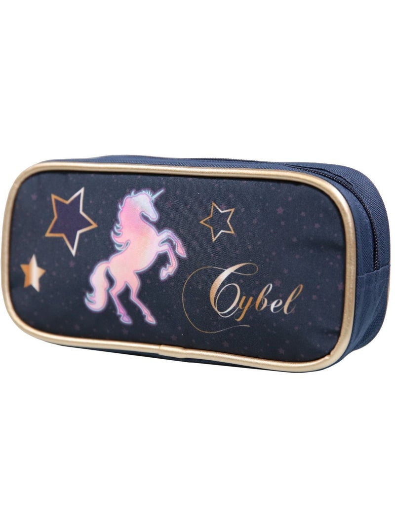 Trousse scolaire rectangulaire Cybel Cheval Licorne Bleue Bagtrotter Bleu - Kiabi