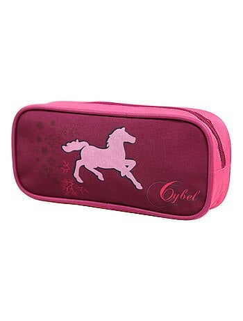 Trousse scolaire rectangulaire Cybel Cheval Licorne Violette Bagtrotter