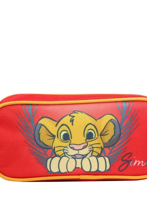 Trousse scolaire rectangulaire Disney Le Roi Lion Simba Rouge Bagtrotter - Kiabi