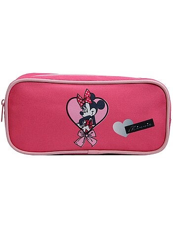 Trousse scolaire rectangulaire Disney Minnie Coeur Rose Bagtrotter