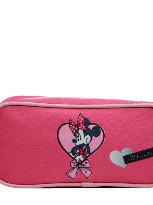 Trousse scolaire rectangulaire Disney Minnie Coeur Rose Bagtrotter - Kiabi