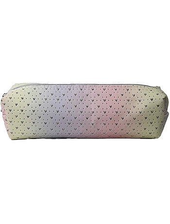 Trousse scolaire rectangulaire fille 1 compartiment multicolore brillant