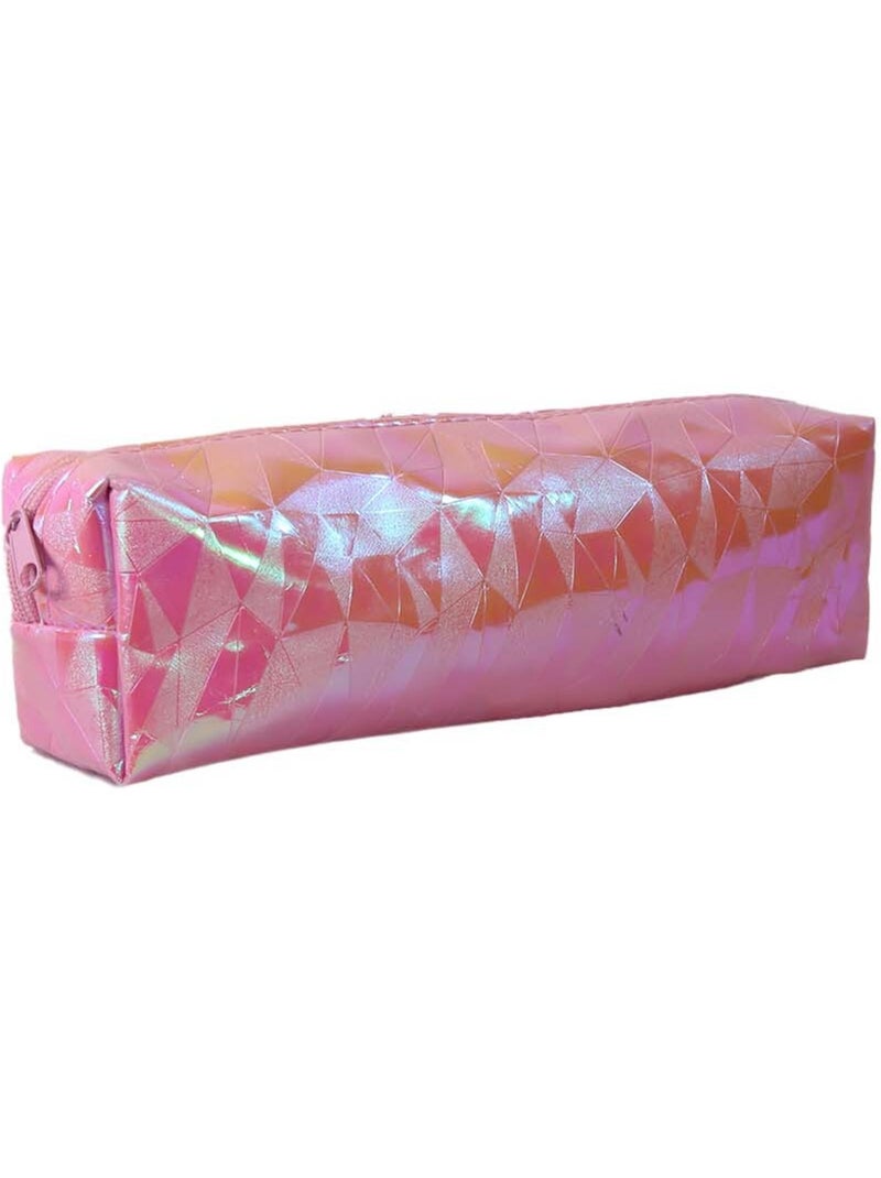 Trousse scolaire rectangulaire fille 1 compartiment rose holographique brillant Rose - Kiabi