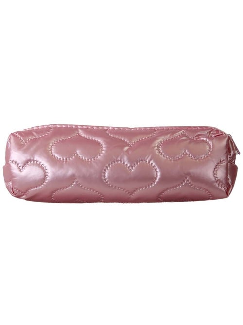 Trousse scolaire rectangulaire fille 1 compartiment rose motif cœur - Kiabi