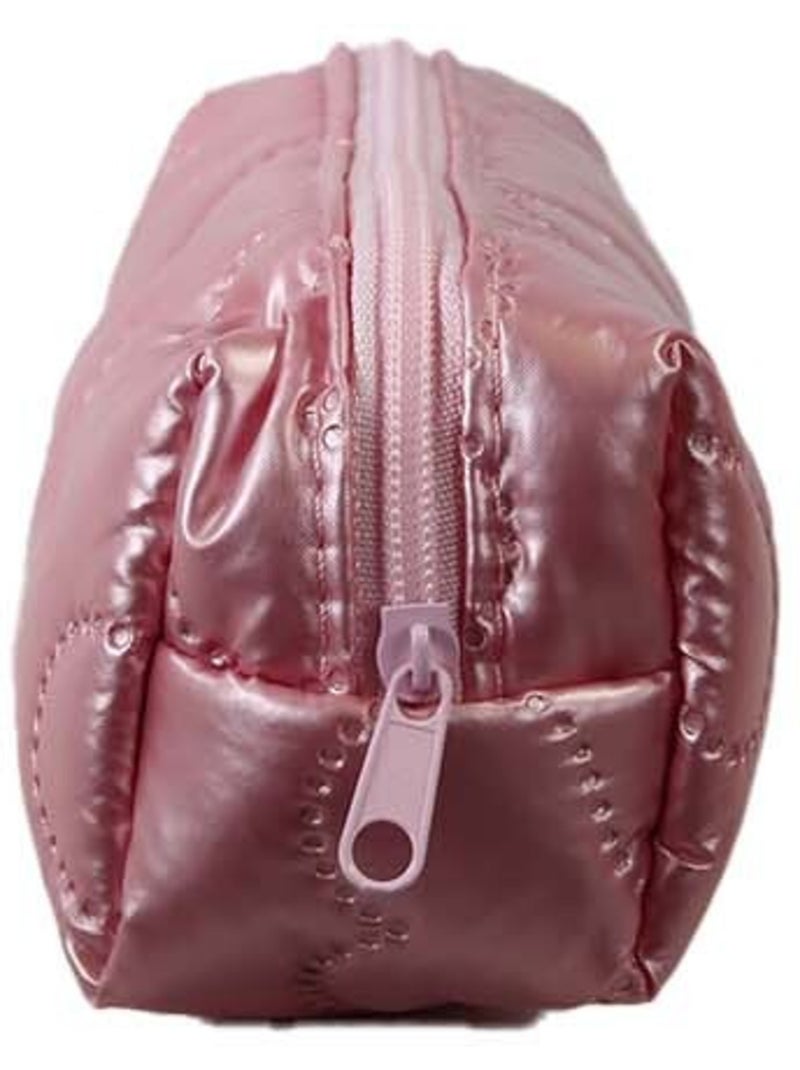 Trousse scolaire rectangulaire fille 1 compartiment rose motif cœur Rose - Kiabi