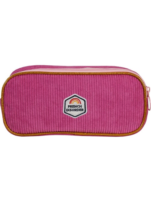 Trousse scolaire rectangulaire fille 2 compartiments FRENCH DISORDER Leo rose velours - Kiabi Trousse scolaire rectangulaire fille 2 compartiments FRENCH DISORDER Leo rose velours - Kiabi