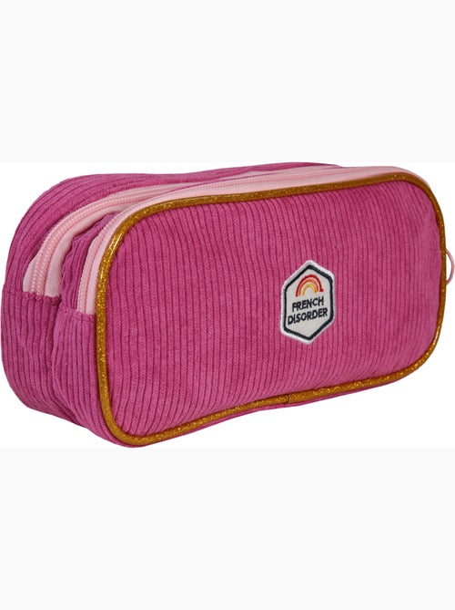 Trousse scolaire rectangulaire fille 2 compartiments FRENCH DISORDER Leo rose velours - Kiabi Trousse scolaire rectangulaire fille 2 compartiments FRENCH DISORDER Leo rose velours - Kiabi