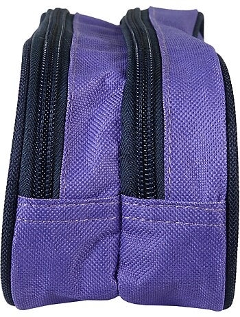 Trousse scolaire rectangulaire fille 2 compartiments LILI LOU violette