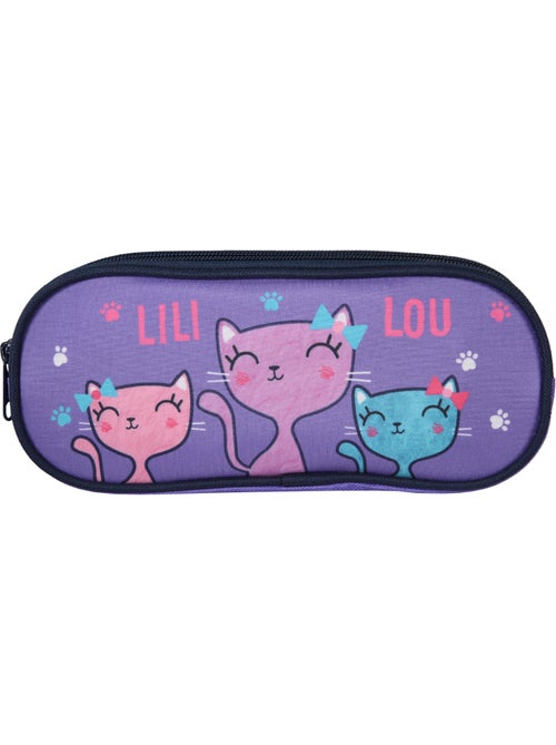 Trousse scolaire rectangulaire fille 2 compartiments LILI LOU violette - Kiabi Trousse scolaire rectangulaire fille 2 compartiments LILI LOU violette - Kiabi