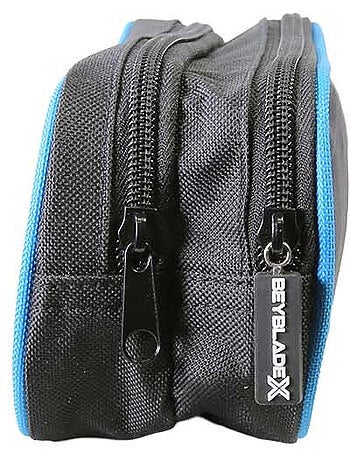 Trousse scolaire rectangulaire garçon 2 compartiments BEYBLADE X noir bleu