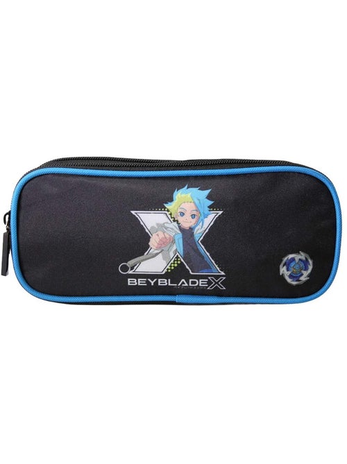 Trousse scolaire rectangulaire garçon 2 compartiments BEYBLADE X noir bleu - Kiabi Trousse scolaire rectangulaire garçon 2 compartiments BEYBLADE X noir bleu - Kiabi