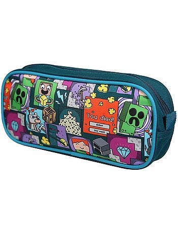 Trousse scolaire rectangulaire Minecraft Jeu Vidéo Verte Bagtrotter