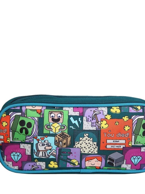 Trousse scolaire rectangulaire Minecraft Jeu Vidéo Verte Bagtrotter - Kiabi