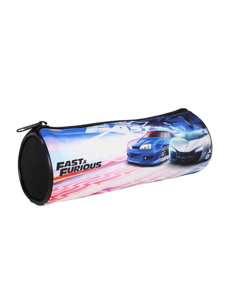 Trousse Scolaire Ronde Fast And Furious - Noir - 1 compartiment zippé - 22x7x7cm - Bagtrotter Noir - Kiabi