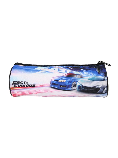 Trousse Scolaire Ronde Fast And Furious - Noir - 1 compartiment zippé - 22x7x7cm - Bagtrotter - Kiabi