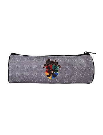 Trousse Scolaire Ronde Harry Potter - Gris - 1 compartiment zippé - 22x7x7cm - Bagtrotter