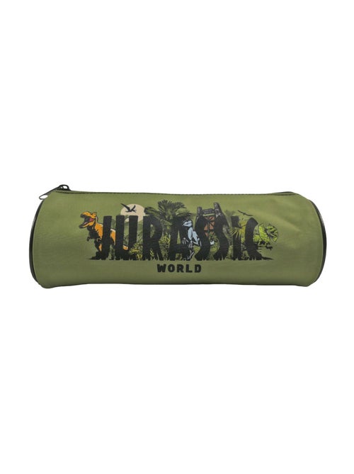 Trousse Scolaire Ronde Jurassic World - Noir et Kaki - 1 compartiment zippé - 22x7x7cm - Bagtrotter - Kiabi