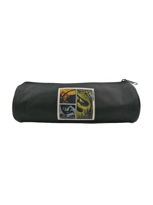 Trousse Scolaire Ronde Jurassic World - Noir et Kaki - 1 compartiment zippé - 22x7x7cm - Bagtrotter - Kiabi