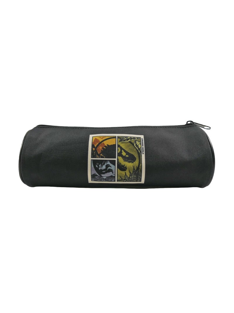 Trousse Scolaire Ronde Jurassic World - Noir et Kaki - 1 compartiment zippé - 22x7x7cm - Bagtrotter Noir - Kiabi