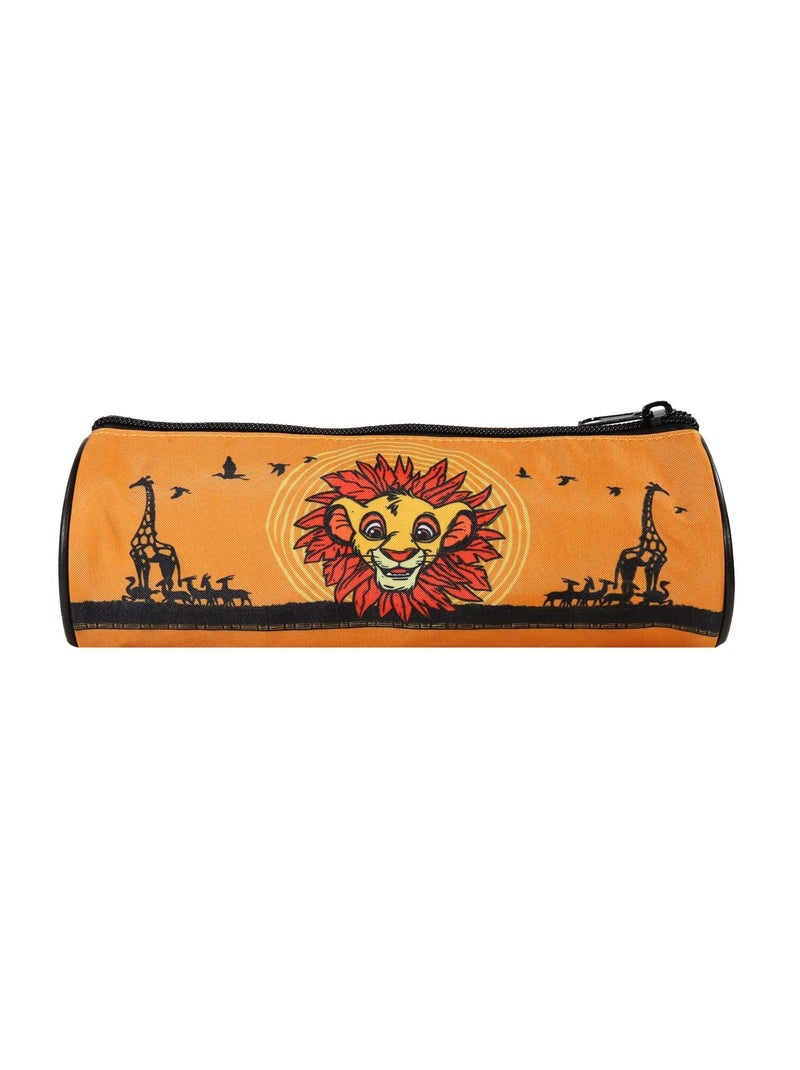 Trousse Scolaire Ronde Le Roi Lion - Orange - 1 compartiment zippé - 22x7x7cm - Bagtrotter Orange - Kiabi