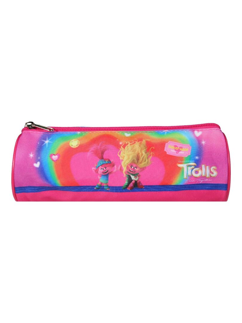 Trousse scolaire ronde Les Trolls Rose Rose - Kiabi