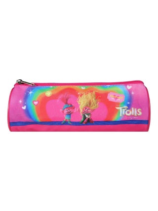 Trousse scolaire ronde Les Trolls Rose